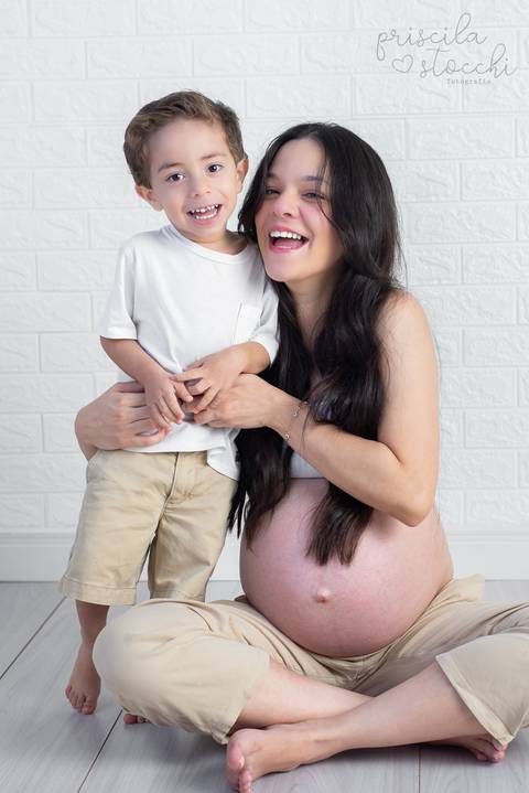 Ensaio Gestante Com Filho SP Estúdio'