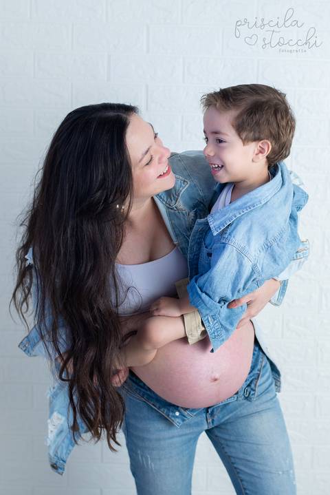 Ensaio Gestante Estúdio com Filho São Paulo'