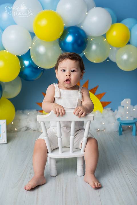 Ensaio Fotográfico 1 ano Menino Estúdio SP'