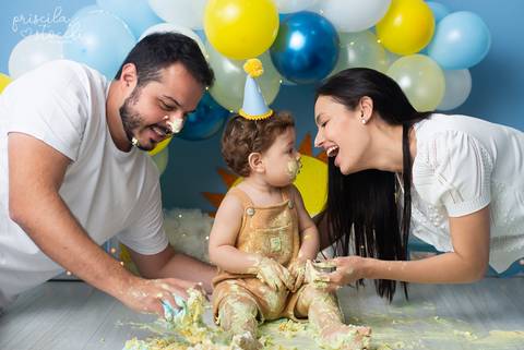 Smash the Cake em Família Ensaio 1 ano Família SP'