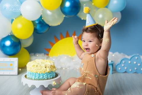 Smash the Cake 1 ano Tema Sol Menino SP'