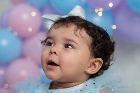 Ensaio 1 ano menina rosa lilás e azul são paulo'