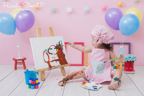 Smash the Paint Ensaio com Tinta 2 anos Estúdio São Paulo SP'