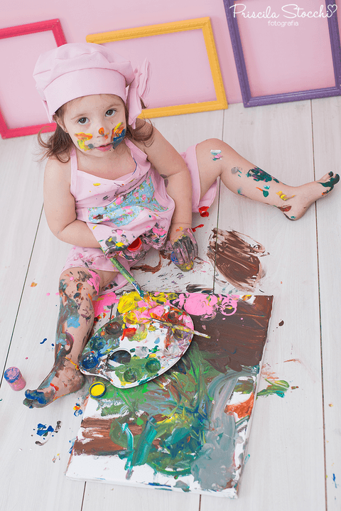 Smash the Paint Ensaio com Tinta 2 anos Estúdio São Paulo SP'