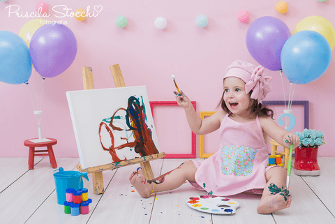 Smash the Paint Ensaio com Tinta 2 anos Estúdio São Paulo SP'