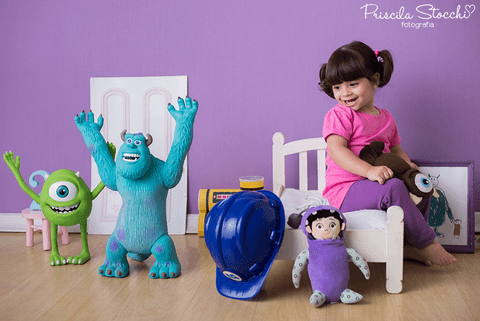 Ensaio Fotográfico Boo Monstros SA 2 anos Estúdio São Paulo'