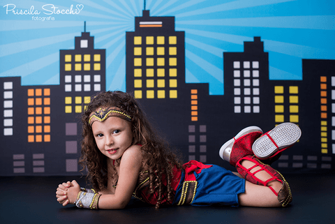 Ensaio Fotográfico Infantil Mulher Maravilha Super Heroína Estúdio São Paulo SP '