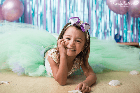 Ensaio Fotográfico Infantil Pequena Sereia Ariel Estúdio São Paulo SP'