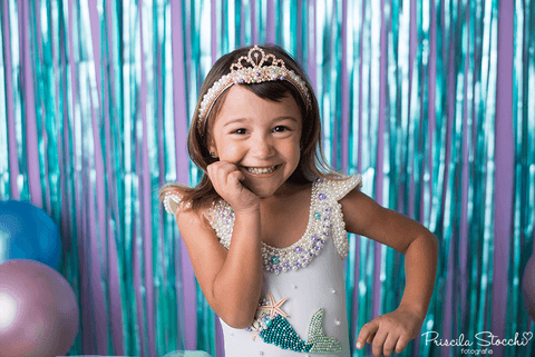 Ensaio Fotográfico Infantil Pequena Sereia Ariel Estúdio São Paulo SP'
