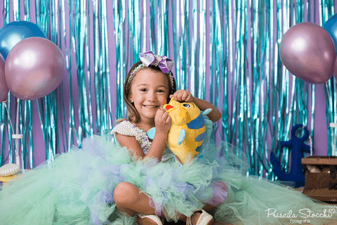 Ensaio Fotográfico Infantil Pequena Sereia Ariel Estúdio São Paulo SP'