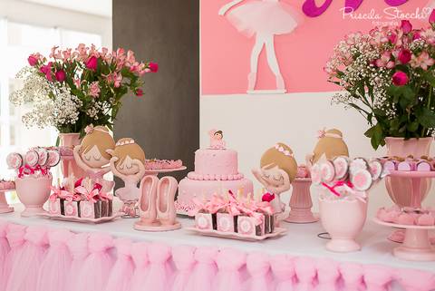 Fotografia Festa Infantil Mesa Decorada Bailarina SP Zona Sul'