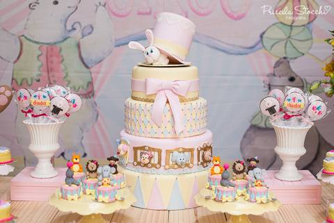 Fotografia Festa Infantil São Paulo Zona Sul Decoração Circo Rosa'