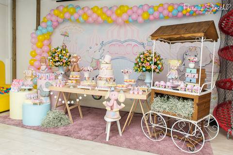 Fotografia Festa Infantil São Paulo Zona Sul Decoração Circo Rosa'