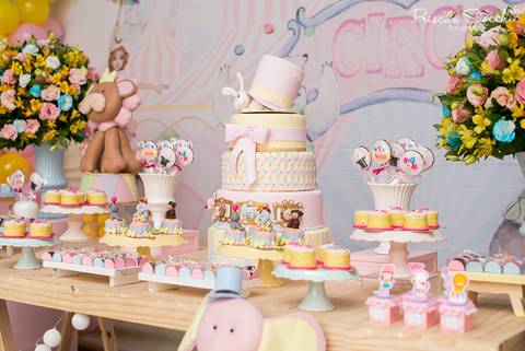 Fotografia Festa Infantil São Paulo Zona Sul Decoração Circo Rosa'