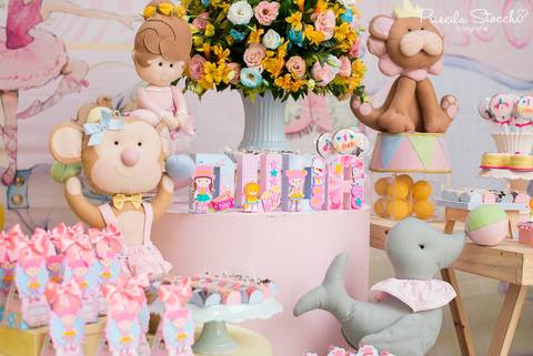 Fotografia Festa Infantil São Paulo Zona Sul Decoração Circo Rosa'