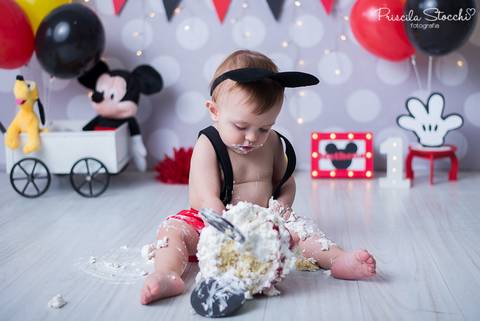 Smash the Cake Mickey Estúdio São Paulo Zona Sul Ensaio 1 Ano'