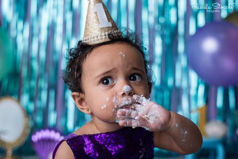 Smash the Cake Ensaio 1 ano Pequena Sereia São Paulo Zona Sul'