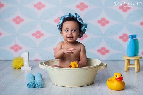 Smash the Cake Ensaio 1 ano Pequena Sereia Banho São Paulo Zona '