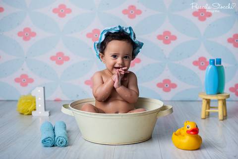 Smash the Cake Ensaio 1 ano Pequena Sereia Banho São Paulo Zona '