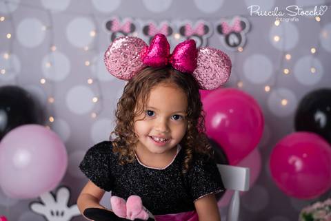 Ensaio Minnie Rosa 4 anos SP'