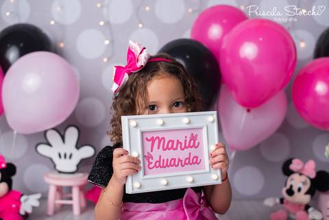 Ensaio Fotográfico Minnie Rosa 4 anos SP'