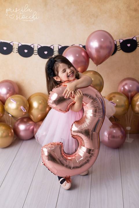 Ensaio 4 anos Menina Com Balões SP Zona Sul'