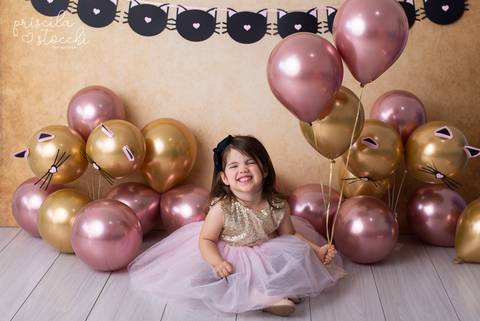 Ensaio 4 anos Menina Com Balões SP Zona Sul'