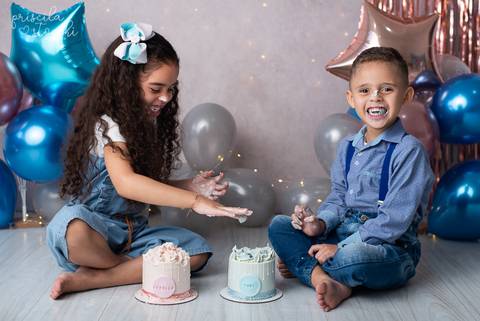 Smash the Cake Irmãos 4 anos 6 anos SP'