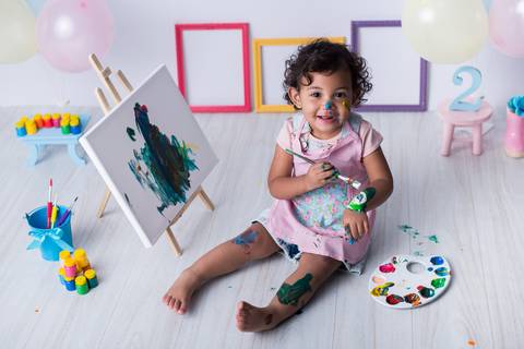 Ensaio Fotográfico com Tintas Menina SP'