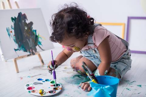 Ensaio Infantil com Tintas 2 anos estúdio SP'