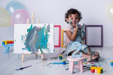 Ensaio com Tintas 2 anos estúdio SP Zona Sul'