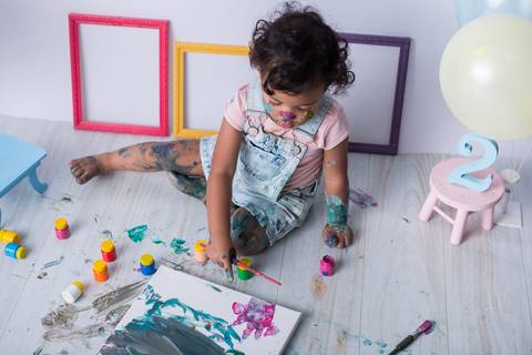 Ensaio com Tintas 2 anos estúdio SP Zona Sul'