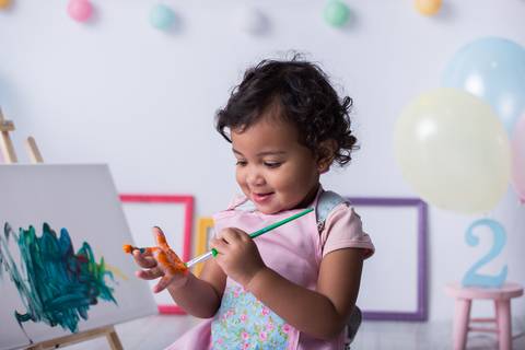 Ensaio com Tintas 2 anos Menina São Paulo'