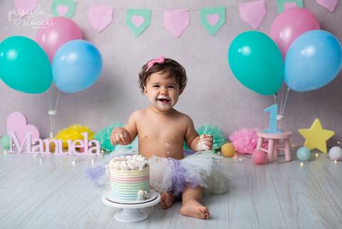 Smash the Cake Menina 1 ano Candy Colors São Paulo'