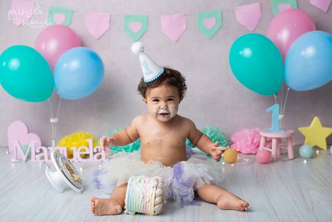 Ensaio com Bolo 1 ano Candy Colors SP '