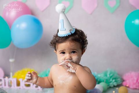 Ensaio com Bolo 1 ano Candy Colors SP '