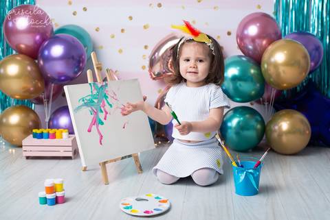 Ensaio com Tintas Menina 2 anos SP'