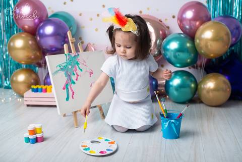 Ensaio Infantil com Tintas 2 anos São Paulo'