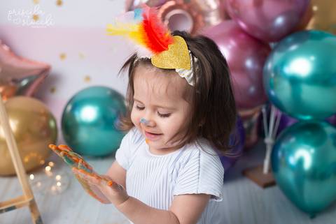 Ensaio Infantil com Tintas 2 anos SP Zona Sul'