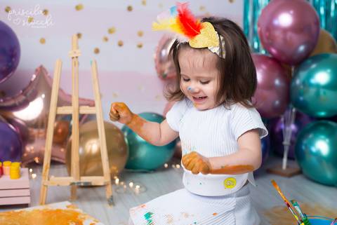 Ensaio Infantil com Tintas Menina SP Zona Sul'