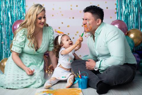 Ensaio com Tintas com os Pais SP Zona Sul'