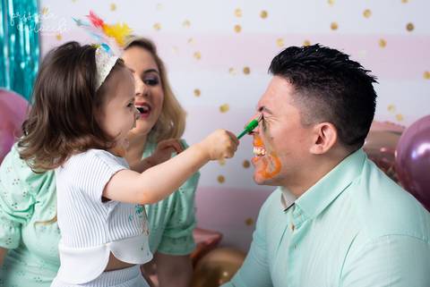 Ensaio com Tintas 2 anos com os Pais SP Zona Sul'