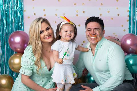 Ensaio com Tintas 2 anos com os Pais SP Zona Sul'