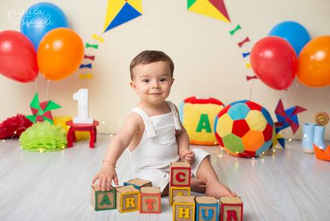 Ensaio 1 ano Brinquedos Estúdio SP'