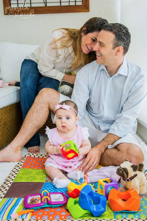 Fotos de Família Bebê 6 meses Lifestyle em casa SP'