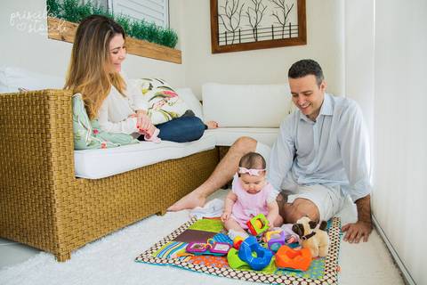 Ensaio de Família Bebê 6 meses Lifestyle em casa SP'