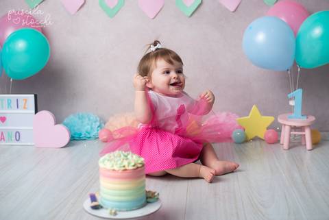 Smash the Cake 1 ano Candy Colors SP'