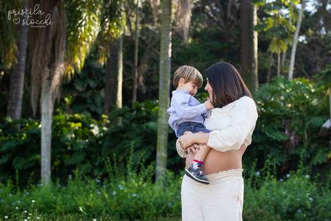 Ensaio Gestante com filho mais velho Parque Burle Marx SP'
