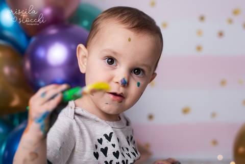 Ensaio com tintas Menina 2 anos SP Zona Sul'