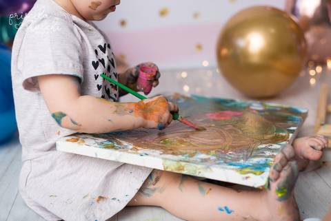 Ensaio Fotográfico com tintas 2 anos Menina SP'